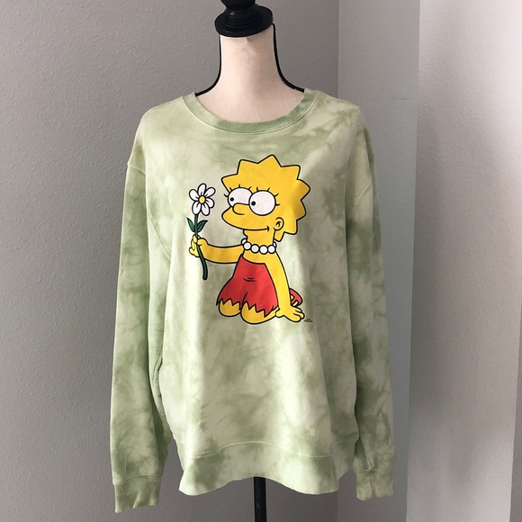 SIMPSONS Women tie-dye crew Neck Graphic sweatshirt | XL - Picture 3 of 11